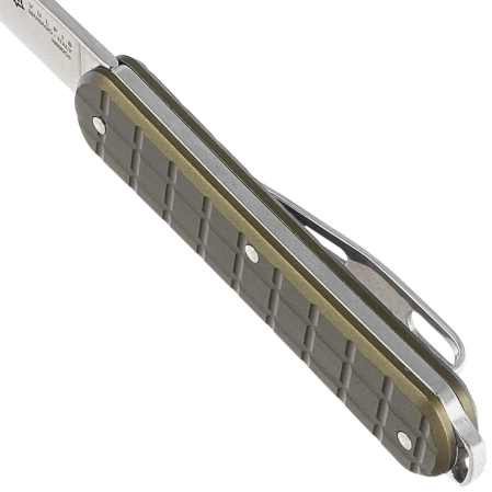 Scyzoryk Fox Vulpis Grenade Pattern Military Green Aluminium, Polished N690Co (FX-VPGP130 MG)