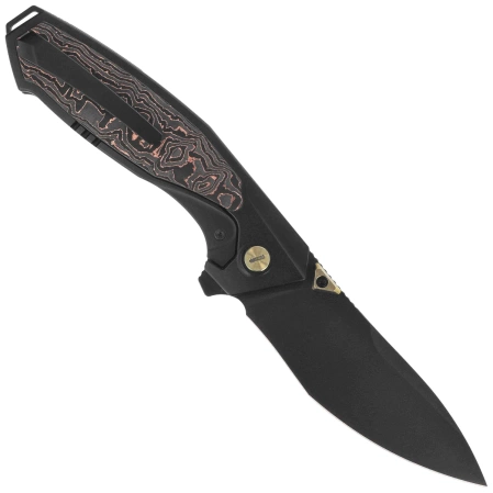 Nóż składany Remette Kingfisher Black Titanium/Copper Carbon Fiber, Black DLC M390 (RTKF5)