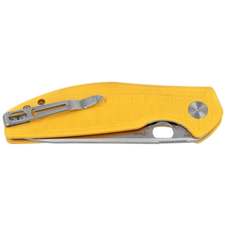 Bestechman Angry Owl Knife Yellow G10, Satin/Stonewashed D2 by Keanu Alfaro (BMK12A-1)