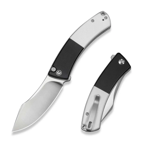 Civivi Outlaw Muk Knife Black-White G10, Satin 14C28N by Trey Sprinkle (C24079-4)