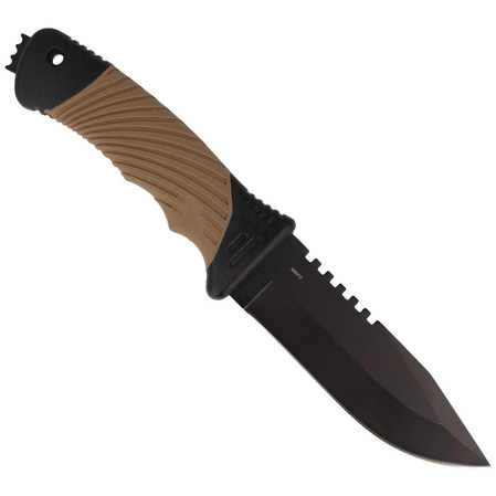 Herbertz CJH Coyote Brown Plastic/Black Rubber Knife, Black 420 (585412)