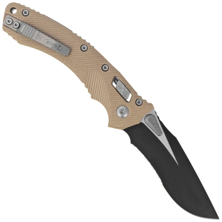 Microtech Amphibian Ram-Lok S/E Knife Fluted Tan G10, Black P/S M390MK by Tony Marfione (137RL-2FLGTTA)