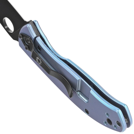 Spyderco Tenacious R.I.L. Blue Titanium, Black 8Cr13MoV by Eric Glesser (C122TIBLBKP)