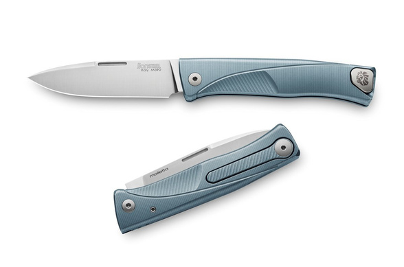 LionSteel Thrill Knife Blue Titanium, Satin M390 by Molletta (TL BL)