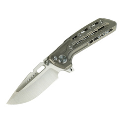 Reate TX228 LE No 018/100 Knife Dark Bead Blasted Titanium, Dark Bead Blasted Titanium Clip, Satin M390 (TX228 TDBB.TDBB.SAT)