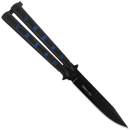 Martinez Albainox Balisong Night Fighter II Knife Black Stainless Steel, Black 3Cr13MoV (02104)