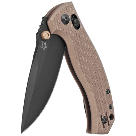 Fox Anzu Bronze Aluminium, Black PVD MagnaCut by Les George Knife (FX-560 ALBR)