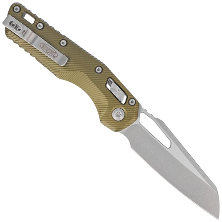Nóż składany Microtech MSI S/E Fluted OD Green Aluminium, Apocalyptic Stonewashed M390MK by Tony Marfione (210-10APFLOD)