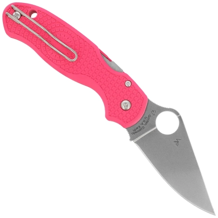 Spyderco Para 3 Lightweight Knife Pink FRN, Satin CTS BD1N by Sal and Eric Glesser (C223PPN)