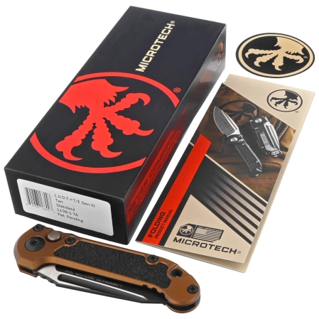 Nóż automatyczny Microtech LUDT Gen III T/E Tan Aluminium, Black M390MK by Tony Marfione (1136-1TA)