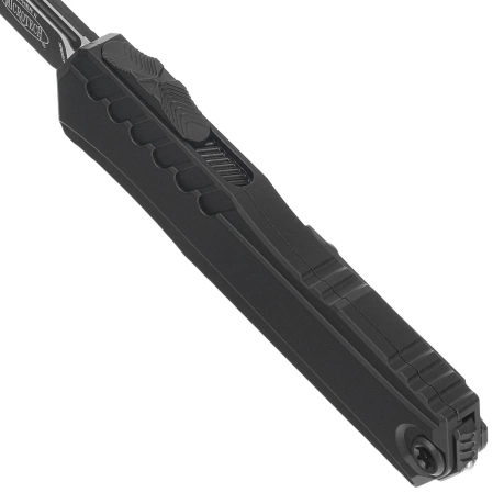 Microtech Cypher II S/E OTF Knife Black Aluminum, Tactical M390MK by Deryk Munroe and Tony Marfione (1241-1T)