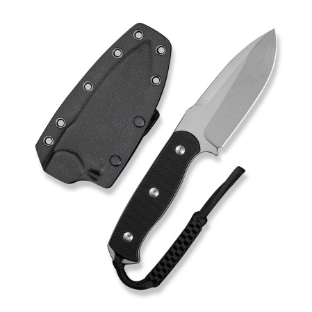 Sencut Toxodon Knife Black G10, Stonewashed 9Cr18MoV (S24036-1)