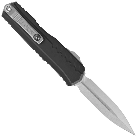 Microtech Cypher II D/E OTF Knife Black Aluminum, Stonewashed M390MK by Deryk Munroe and Tony Marfione (1242-10)