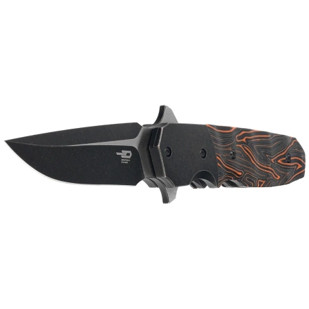 Bestech Freefall Black Titanium/Black-Orange G10 Knife, Black Stonewashed/Satin CPM S35VN by Jason Clark (BT2007B)