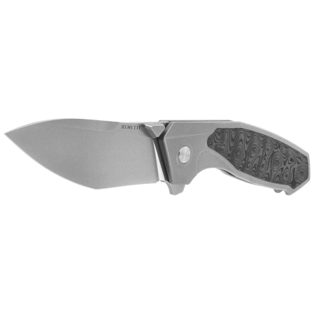 Remette Kingfisher Knife Titanium/Carbon Fiber, Hand Grinding M390 (RTKF4)