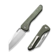 Civivi Knife Nugz Green Canvas Micarta, Satin 14C28N by Matthew Wehrwein (C23060-2)