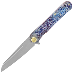 Nóż składany Kubey KB Knives Dandy Flamed Titanium, Sandblasted CPM S90V by Maksym Tkachuk (KB247H)