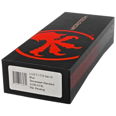 Nóż automatyczny Microtech LUDT Gen III T/E Blue Aluminium, Stonewashed M390MK by Tony Marfione (1136-10BL)