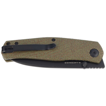 Civivi Knife Sokoke Green Burlap Micarta, Black Stonewashed 14C28N by Ray Laconico (C22007-2)