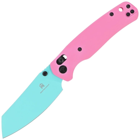 Bestechman Cicada's Wing Knife Pink G10, Blue 10Cr15MoV (BMK06E)