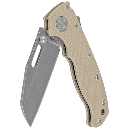 Demko AD20.5 Shark Foot Knife Coyote Tan G10, Stonewashed CPM S35VN by Andrew Demko (205-S35-SFCT)