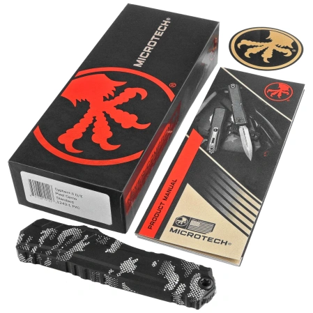 Microtech Cypher II D/E Pixel Camo Aluminum, Pixel Camo M390MK by Deryk Munroe i Tony Marfione (1242-1PXC)