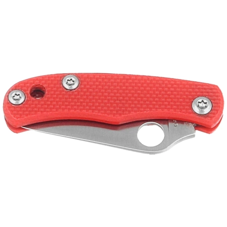 Spyderco Bug Knife Red G10, Satin 12C27 (C133GRDP)