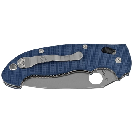 Spyderco Manix 2 XL Knife Cobalt Blue, Satin CPM SPY27 by Eric Glesser (C95GPCBL2)