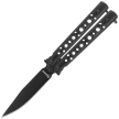 Nóż składany motylek Martinez Albainox Balisong Black Steel, Black 3Cr13Mov (02225)