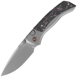 Remette RT-Steed Knife Gray Titanium/Black-Pink Carbon Fiber, Pearlescent M390 (RTWS-TP)