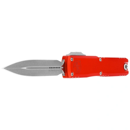 Nóż automatyczny OTF Microtech Ultratech Gen IV D/E Red Aluminium, Apocalyptic M390MK by Tony Marfione (11224-10APRD)