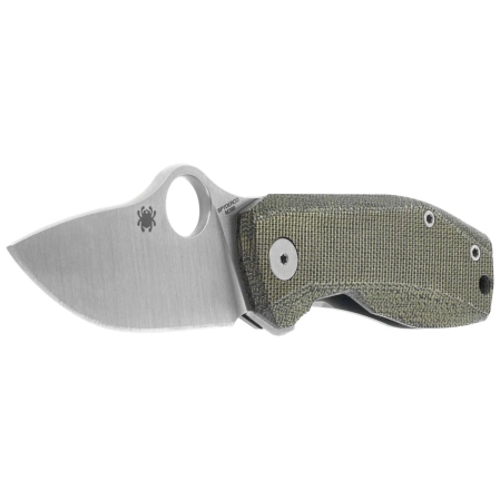 Nóż składany Spyderco SpyNano Flash Batch Green Canvas Micarta/Titanium, Satin M398 (C268MTIP)