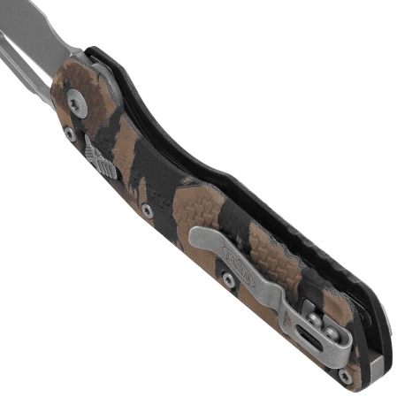 Microtech MSI S/E Ram-Lok Tiger Stripe Camo Tri-Grip Polymer, Apocalyptic M390MK by Tony Marfione (210T-10APPMTRC)