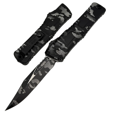 Microtech Combat Troodon Gen III Bowie OTF Knife Pixel Camo Aluminum, Pixel Camo M390MK by Tony Marfione (1146-1PXC)