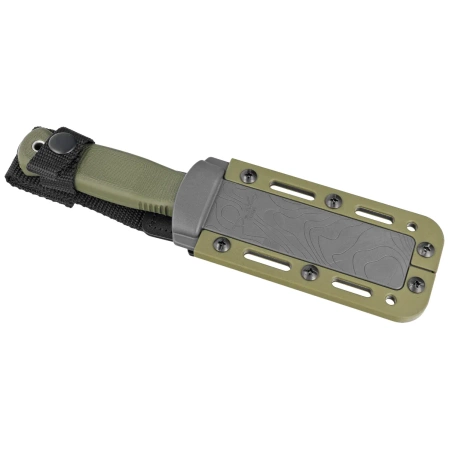 Demko Armiger 4 Tanto Knife OD Green TPR, Black Powder Coated 80CrV2 by Andrew Demko (ARM4-80CrV2-OD-TP)