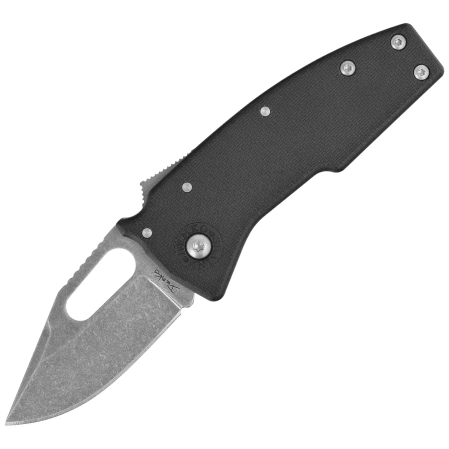 Demko Nano Shark CP Knife Black GRN, Stonewashed AUS10A by Andrew Demko (NANO-10A-Black GRN-CP)