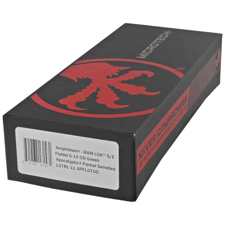 Nóż składany Microtech Amphibian Ram-Lok S/E Fluted OD Green G10, Apocalyptic P/S M390MK by Tony Marfione (137RL-11APFLGTOD)