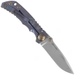 Spartan Blades Harsey Folder ''Plague Doctor'' Blue Titanium, Satin MagnaCut by William W. Harsey (SF5DOCTOR BL)