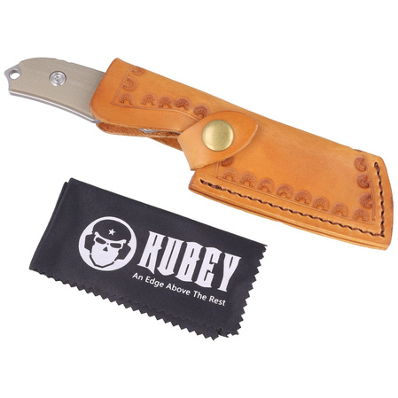 Nóż Kubey Aiden Tan Micarta, Sand Blasted D2 by Damiano Dall'Amico (KU341B)