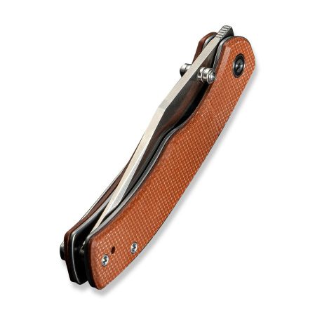 Civivi Clingman Knife Brown Canvas Micarta, Satin Nitro-V by Taylor Martin Best Damn EDC (C23065-3)