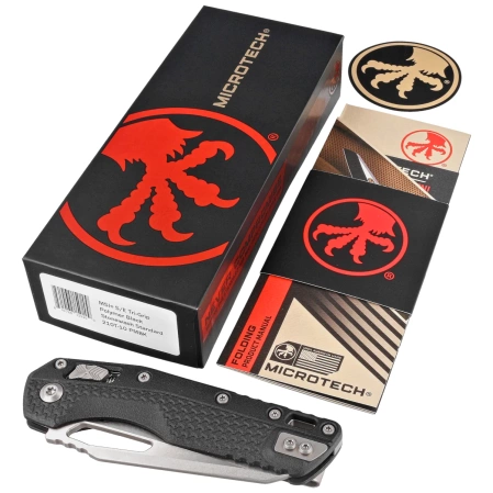 Nóż składany Microtech MSI S/E Black Tri-Grip Polymer, Stonewashed M390MK by Tony Marfione (210T-10PMBK)