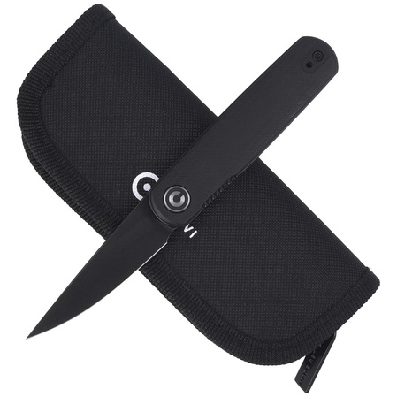 CIVIVI Lumi Black G10, Black Stonewashed by Justin Lundquist (C20024-4)