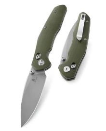 Nóż składany Bestechman Ronan OD Green G10, Stonewashed 14C28N (BMK02E)