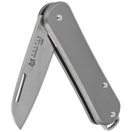 Fox Vulpis Sandblasted Titanium, Polished M390 Pocket Knife (FX-VP108 TI)