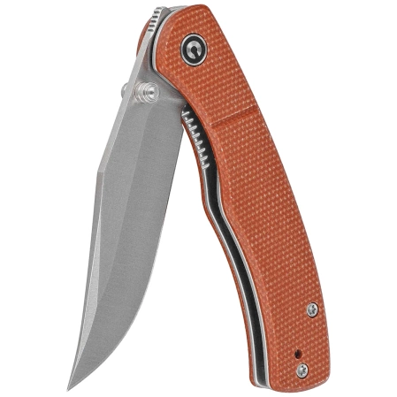 Civivi Clingman Knife Brown Canvas Micarta, Satin Nitro-V by Taylor Martin Best Damn EDC (C23065-3)