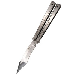 Third Balisong Decor Habitat Grey Stainless Steel, Chrome 420 Butterfly Knife (K2805CR)