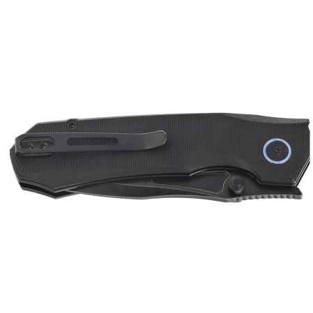 Remette Rhino Knife Black G10, Black Stonewashed Titanium D2 (RNDG1)