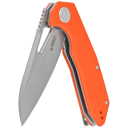 Kubey Knife Vagrant Orange G10, Sand Blasted 14C28N by Maksim Tkachuk (KU291L)