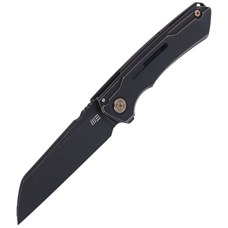 WE Knife Mini Buster Antique Bronze Titanium, Black Stonewashed CPM 20CV by Snecx Tan (2003B)