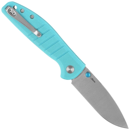 Bestechman Goodboy Jr. Knife Light Blue G10, Satin/Stonewashed D2 by Keanu Alfaro (BMK10B)